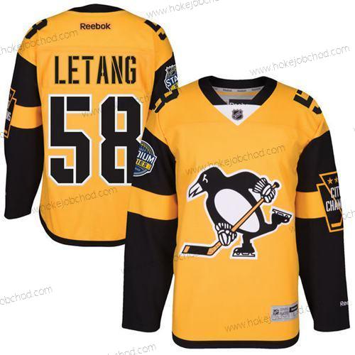 Muž Pittsburgh Penguins #58 Kris Letang Černá 2017 Stadium Series Sešitý NHL Dres