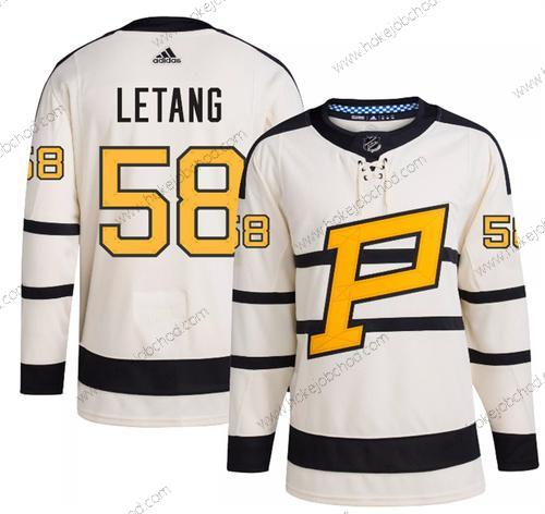 Muž Pittsburgh Penguins #58 Kris Letang Krémová 2023 Zimní Klasický Sešitý Dres