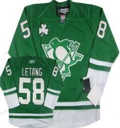 Muž Pittsburgh Penguins #58 Kris Letang St. Patrick’S Day Zelená Dres