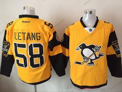 Muž Pittsburgh Penguins #58 Kris Letang Žlutá 2017 Stadium Series Sešitý NHL Reebok Hokejový Dres