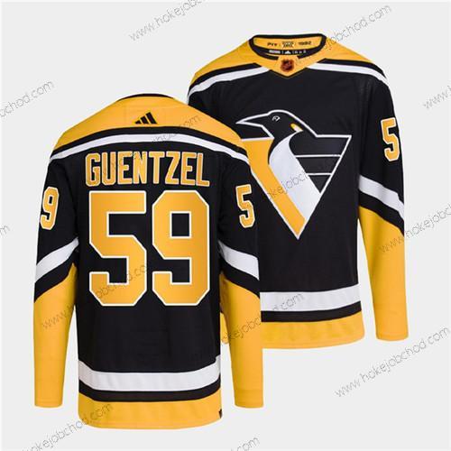 Muž Pittsburgh Penguins #59 Jake Guentzel Černá 2022 Obrácený Retro Sešitý Dres