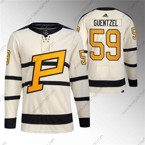 Muž Pittsburgh Penguins #59 Jake Guentzel Krémová 2023 Zimní Klasický Sešitý Dres