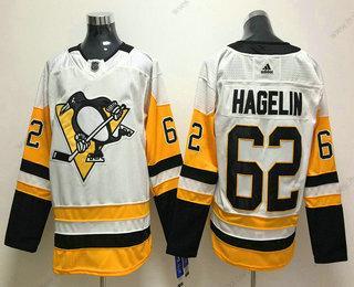 Muž Pittsburgh Penguins #62 Carl Hagelin Bílý 2017-2018 Hokejový Sešitý NHL Dres