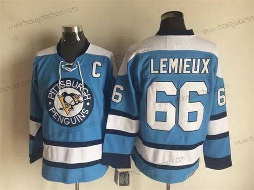 Muž Pittsburgh Penguins #66 Mario Lemieux 1960 Modrý CCM Vintage Hokejový Dres