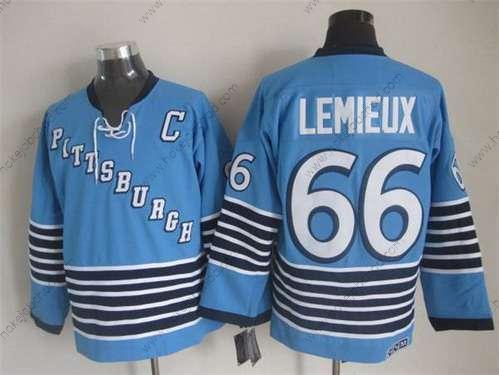 Muž Pittsburgh Penguins #66 Mario Lemieux 1967-68 Modrý CCM Vintage Dres