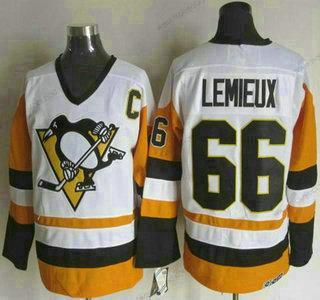 Muž Pittsburgh Penguins #66 Mario Lemieux 1988-89 Bílý CCM Vintage Dres