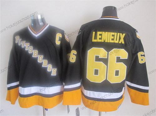 Muž Pittsburgh Penguins #66 Mario Lemieux 1993 Černá Retro CCM Dres