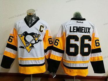 Muž Pittsburgh Penguins #66 Mario Lemieux Bílý 2016-17 Domácí Sešitý NHL Retro Hokejový Dres