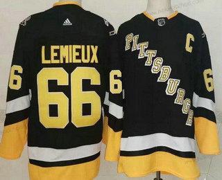 Muž Pittsburgh Penguins #66 Mario Lemieux Černá Náhradní Autentické Dres