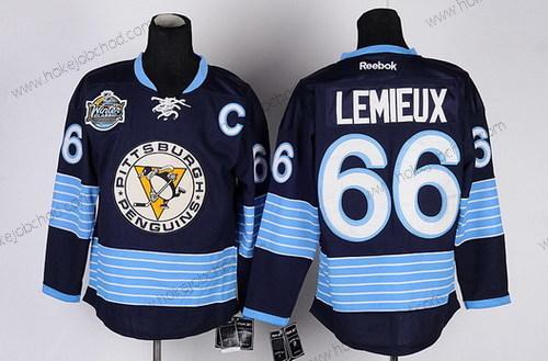 Muž Pittsburgh Penguins #66 Mario Lemieux Námořnictvo Modrý Alternativní Dres