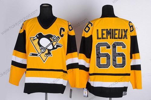 Muž Pittsburgh Penguins #66 Mario Lemieux Žlutá Retro CCM Dres