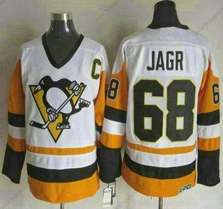 Muž Pittsburgh Penguins #68 Jaromir Jagr 1988-89 Bílý CCM Vintage Dres