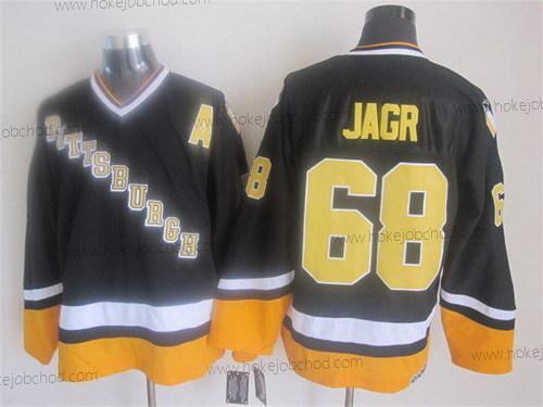 Muž Pittsburgh Penguins #68 Jaromir Jagr 1993 Černá Retro CCM Dres