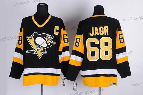 Muž Pittsburgh Penguins #68 Jaromir Jagr Černá Retro CCM Dres