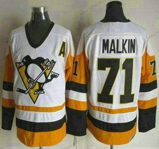 Muž Pittsburgh Penguins #71 Evgeni Malkin 1988-89 Bílý CCM Vintage Dres