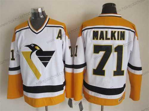 Muž Pittsburgh Penguins #71 Evgeni Malkin 1993 Bílý With Žlutá CCM Vintage Dres