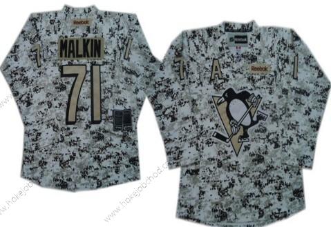 Muž Pittsburgh Penguins #71 Evgeni Malkin Bílý Camo Dres