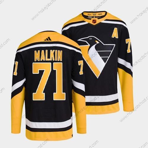 Muž Pittsburgh Penguins #71 Evgeni Malkin Černá 2022-23 Obrácený Retro Sešitý Dres