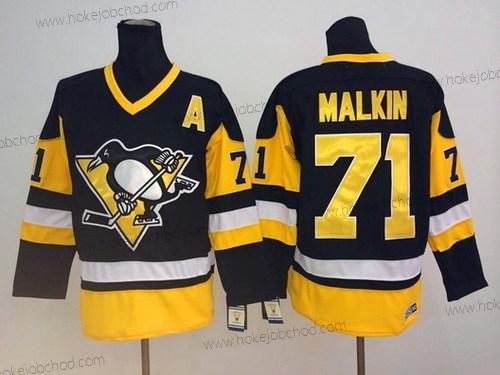 Muž Pittsburgh Penguins #71 Evgeni Malkin Černá Retro CCM Dres