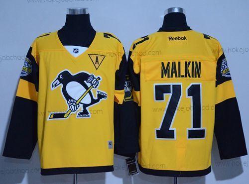 Muž Pittsburgh Penguins #71 Evgeni Malkin Zlato 2017 Stadium Series Sešitý NHL Dres