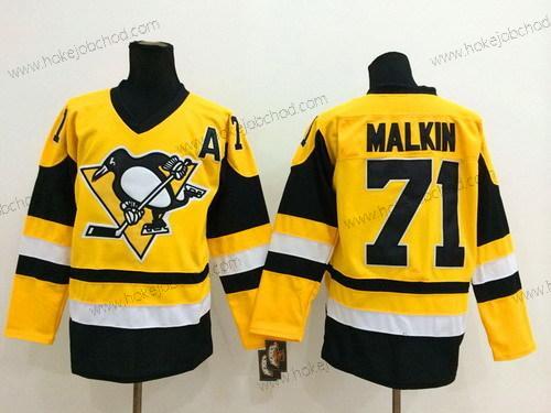 Muž Pittsburgh Penguins #71 Evgeni Malkin Žlutá Retro CCM Dres