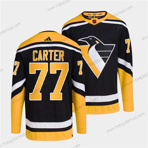 Muž Pittsburgh Penguins #77 Jeff Carter Černá 2022 Obrácený Retro Sešitý Dres