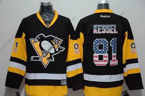 Muž Pittsburgh Penguins #81 Phil Kessel Reebok Černá Alternativní NHL USA Flag Dres