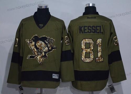 Muž Pittsburgh Penguins #81 Phil Kessel Zelená Salute to Service Sešitý NHL Reebok Hokejový Dres