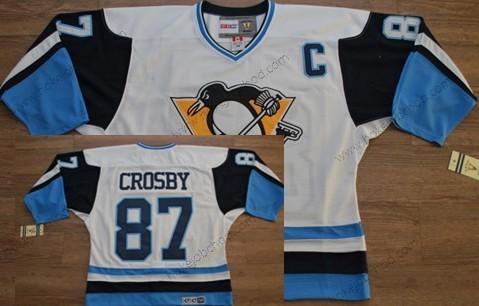 Muž Pittsburgh Penguins #87 Sidney Crosby 1972 Bílý With Modrý Retro CCM Dres