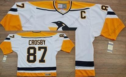 Muž Pittsburgh Penguins #87 Sidney Crosby 1993 Bílý With Žlutá Retro CCM Dres