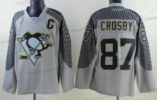 Muž Pittsburgh Penguins #87 Sidney Crosby Charcoal Šedá Dres