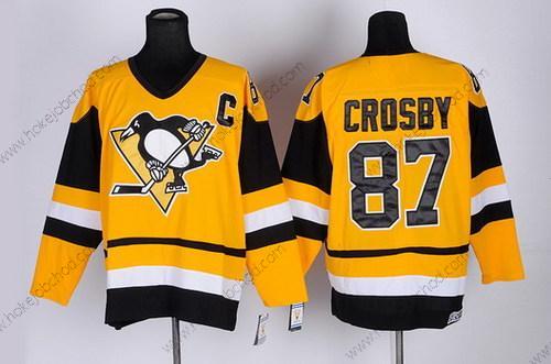 Muž Pittsburgh Penguins #87 Sidney Crosby Žlutá Retro CCM Dres