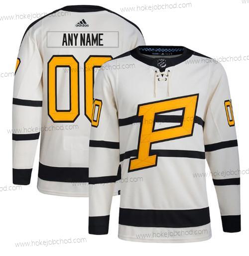 Muž Pittsburgh Penguins Přizpůsobené Krémová 2023 Zimní Klasický Sešitý Dres