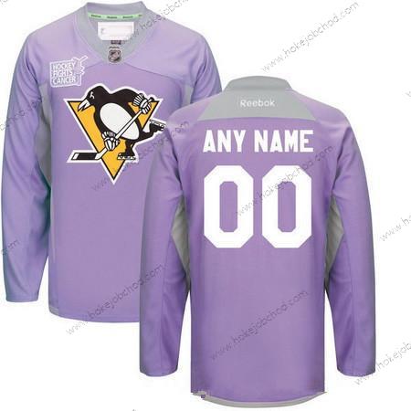 Muž Pittsburgh Penguins Přizpůsobené Nachový Růžový Reebok Hokejový Bojuje proti rakovině Tréninkový Dres