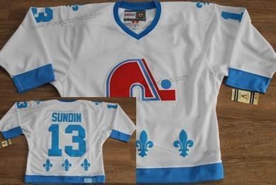 Muž Quebec Nordiques #13 Mats Sundin Bílý With Modrý Retro CCM Dres