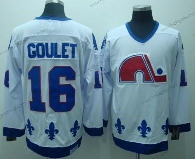 Muž Quebec Nordiques #16 Michel Goulet Bílý Retro CCM Dres