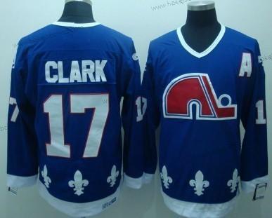 Muž Quebec Nordiques #17 Wendel Clark Námořnictvo Modrý Retro CCM Dres