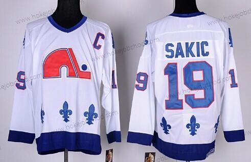 Muž Quebec Nordiques #19 Joe Sakic Bílý Retro CCM Dres