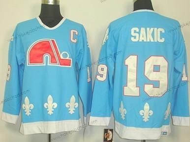 Muž Quebec Nordiques #19 Joe Sakic Modrý Retro CCM Dres