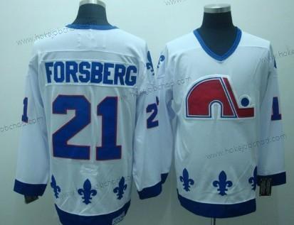 Muž Quebec Nordiques #21 Peter Forsberg Bílý Retro CCM Dres