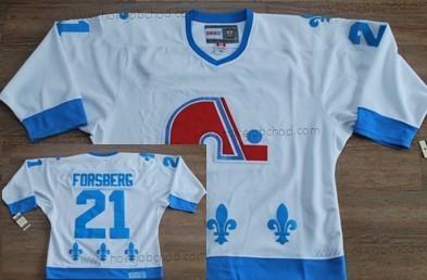 Muž Quebec Nordiques #21 Peter Forsberg Bílý With Modrý Retro CCM Dres