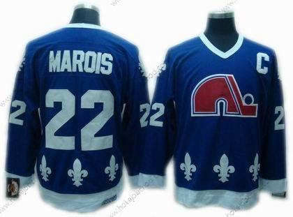 Muž Quebec Nordiques #22 Mario Marois Námořnictvo Modrý Retro CCM Dres