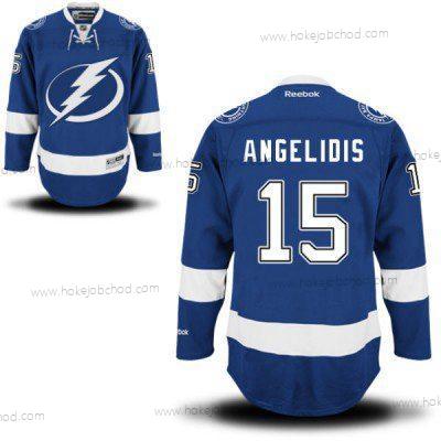 Muž Reebok Tampa Bay Lightning #15 Mike Angelidis Premier Royal Modrý Domácí NHL Dres