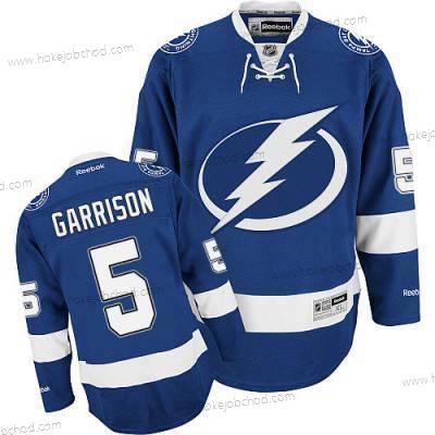 Muž Reebok Tampa Bay Lightning #5 Jason Garrison Premier Modrý Domácí NHL Dres