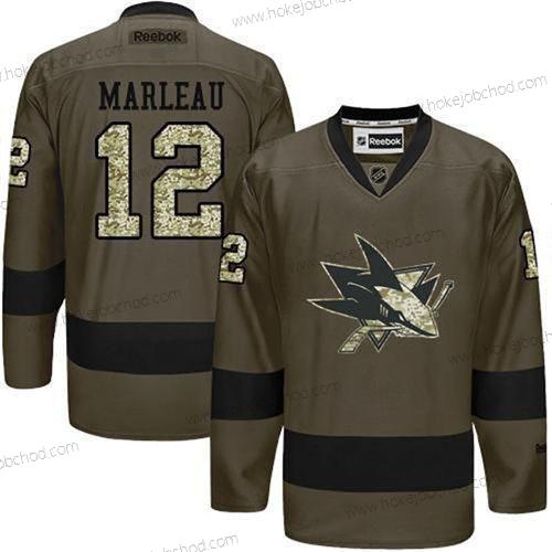 Muž San Jose Sharks #12 Patrick Marleau Reebok Zelená Camo Hráč Dres