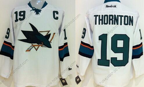 Muž San Jose Sharks #19 Joe Thornton 2014 Bílý Dres