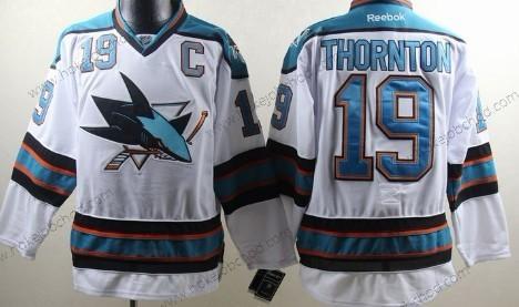 Muž San Jose Sharks #19 Joe Thornton Bílý Dres