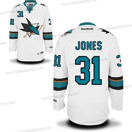 Muž San Jose Sharks #31 Martin Jones Bílý Premier Venkovní Dres