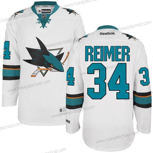 Muž San Jose Sharks #34 James Reimer Bílý Venkovní Hokejový Dres