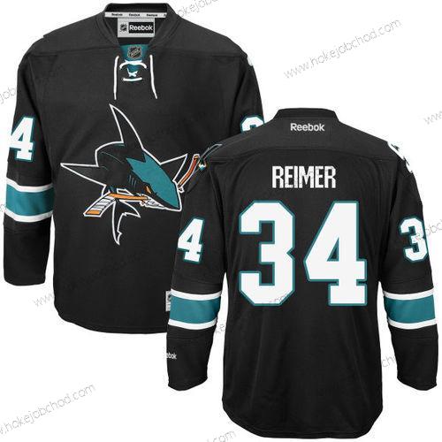 Muž San Jose Sharks #34 James Reimer Černá Alternativní Hokejový Dres